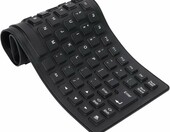 Topiky - skladana silikonowa klawiatura przewodowa USB, czarna – zdjęcie 5