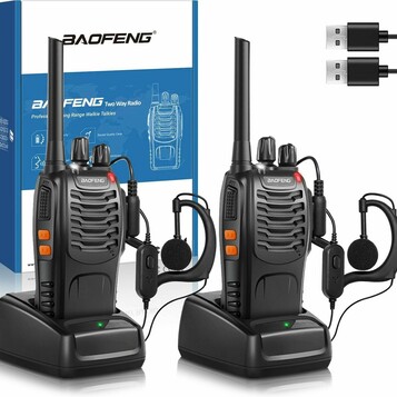 BAOFENG 88E - para krotkofalowek PMR446 z ladowaniem USB, czarne