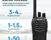 BAOFENG 88E - para krotkofalowek PMR446 z ladowaniem USB, czarne – zdjęcie 2