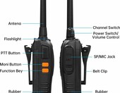 BAOFENG 88E - para krotkofalowek PMR446 z ladowaniem USB, czarne – zdjęcie 5