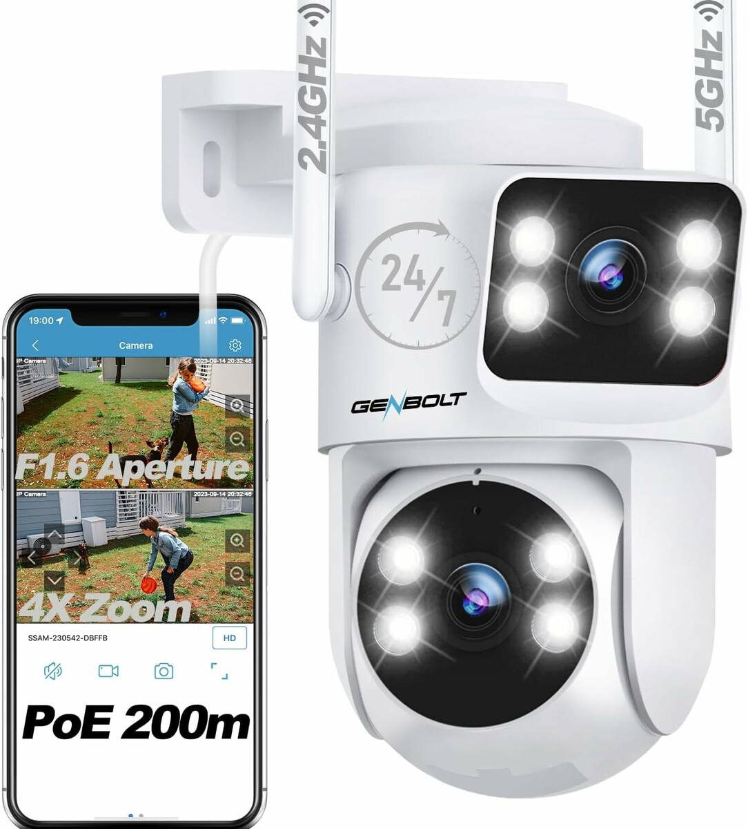 GENBOLT GB201H PTZ - kamera IP zewnetrzna z podwojnym obiektywem, PoE