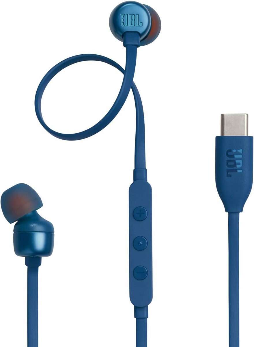 JBL Tune 310C - przewodowe sluchawki douszne USB-C, niebieskie
