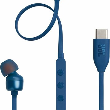JBL Tune 310C - przewodowe sluchawki douszne USB-C, niebieskie