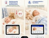 BURNNOVE niania elektroniczna z kamera, ekran 2,8 cala, bez Wi-Fi – zdjęcie 4