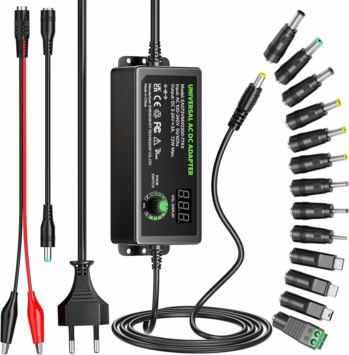 Zolt 72W - uniwersalny zasilacz regulowany 3-24V z wyswietlaczem LED