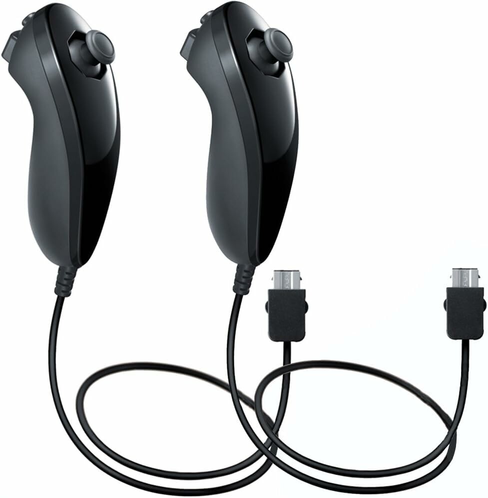 Zodazoqa - zestaw 2 kontrolerow Nunchuk do Wii Remote, czarne
