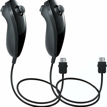 Komplet 2 kontrolerow Nunchuk do Wii Zodazoqa (stan nowy)