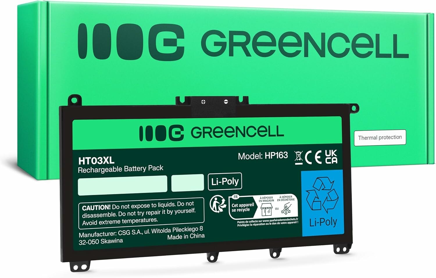 Green Cell HT03XL - bateria do laptopa HP Pavilion 14/15/17, 3400 mAh