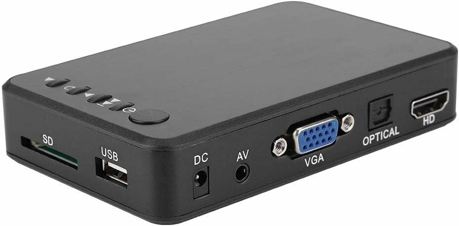 ASHATA - mini odtwarzacz multimedialny HDMI 1080P z pilotem, czarny