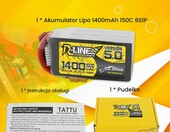 TATTU 6S LiPo 1400 mAh 22,2V 150C XT60 - akumulator do modeli RC – zdjęcie 2