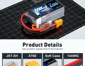 Zeee 3S LiPo 2x2200 mAh 11,1V 50C XT60 - akumulatory do modeli RC – zdjęcie 3