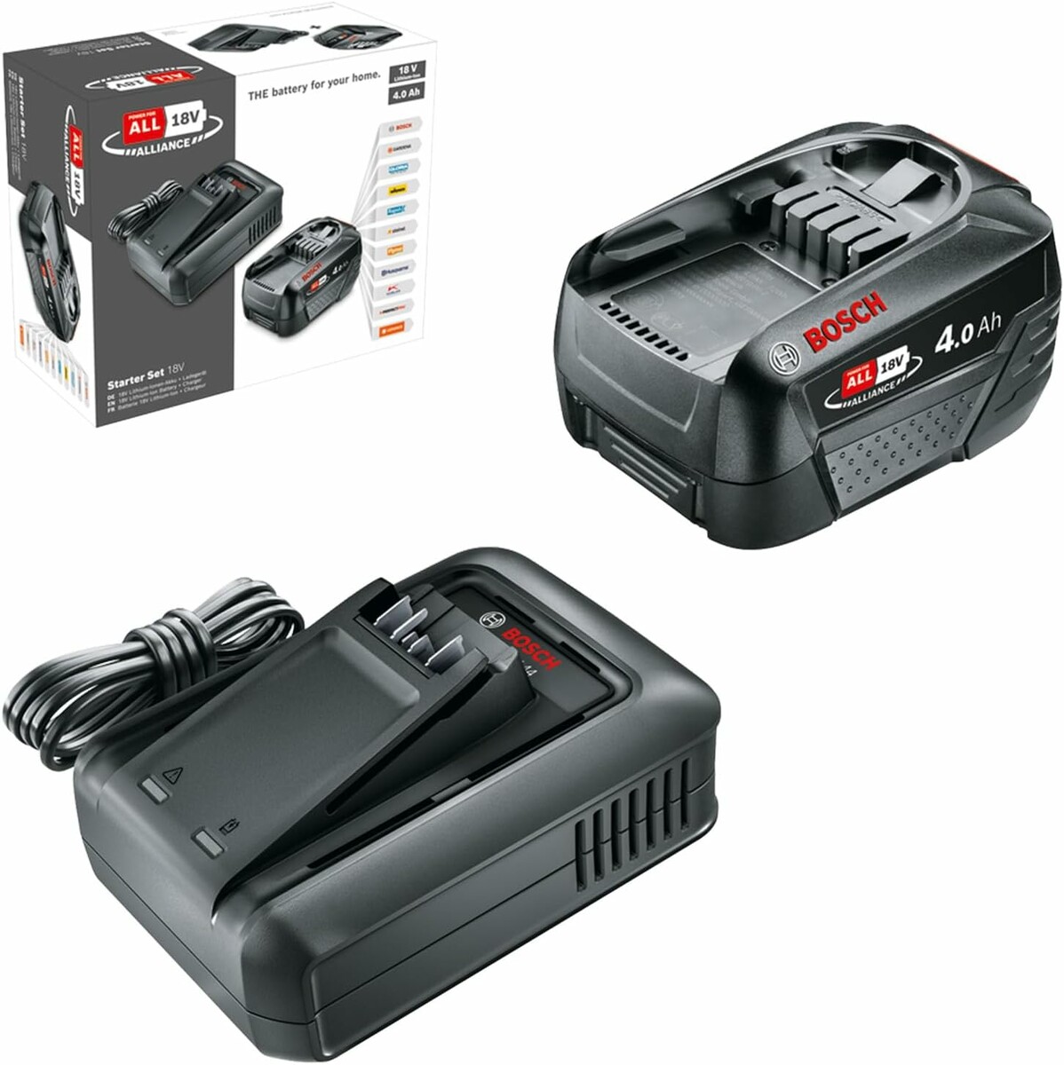 Bosch Starter Set 18V - akumulator 4,0 Ah i szybka ładowarka do narzędzi