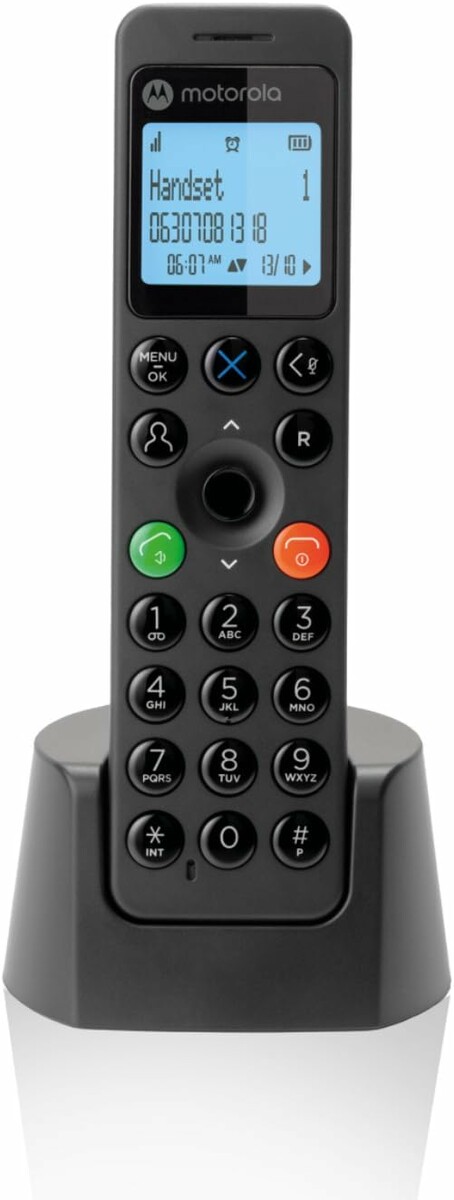 Motorola DOT201 - telefon bezprzewodowy stacjonarny z głośnomówiącym, czarny
