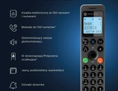 Motorola DOT201 - telefon bezprzewodowy stacjonarny z głośnomówiącym, czarny – zdjęcie 3