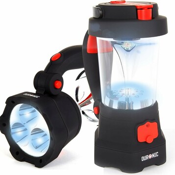 Duronic Hurricane - latarka turystyczna dynamo, 3 tryby, ładowanie USB