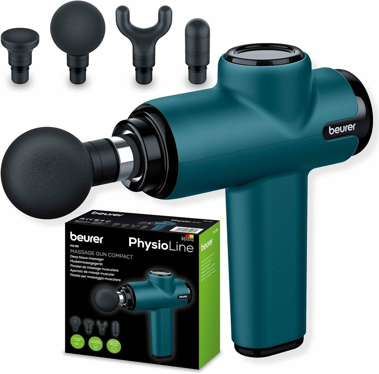 Beurer MG 99 - pistolet do masażu, 4 nasadki, 5 poziomów mocy