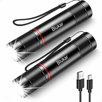 Blukar - latarka LED akumulatorowa 2000 lm, zoom, 2 szt.