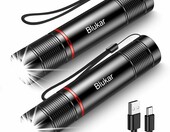Blukar - latarka LED akumulatorowa 2000 lm, zoom, 2 szt. – zdjęcie 1