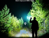 Blukar - latarka LED akumulatorowa 2000 lm, zoom, 2 szt. – zdjęcie 2