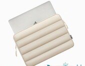 TECOOL Puffy 15,6" - pikowane etui na laptopa, wodoodporne, beżowe – zdjęcie 2