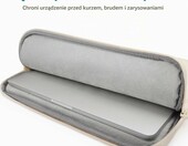 TECOOL Puffy 15,6" - pikowane etui na laptopa, wodoodporne, beżowe – zdjęcie 4