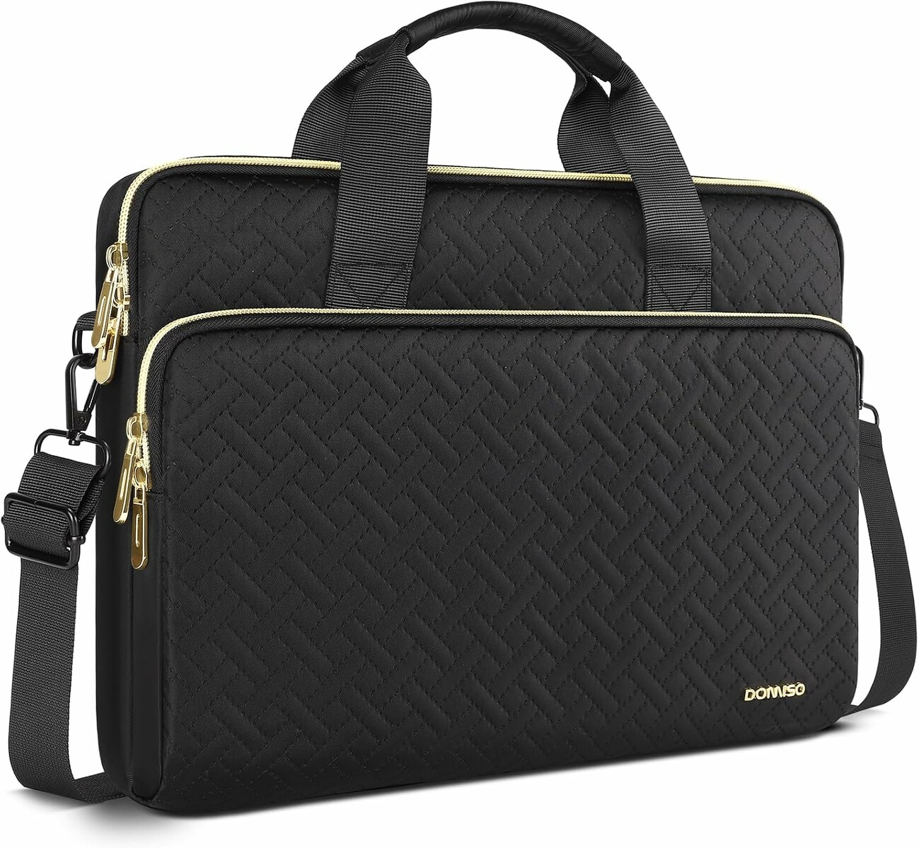 DOMISO AA67 - torba na laptopa 15,6" z paskiem na ramię, czarna