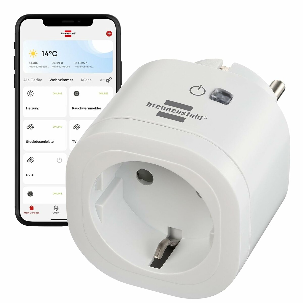 Brennenstuhl Connect WA 3600 - inteligentna wtyczka Wi-Fi, Matter