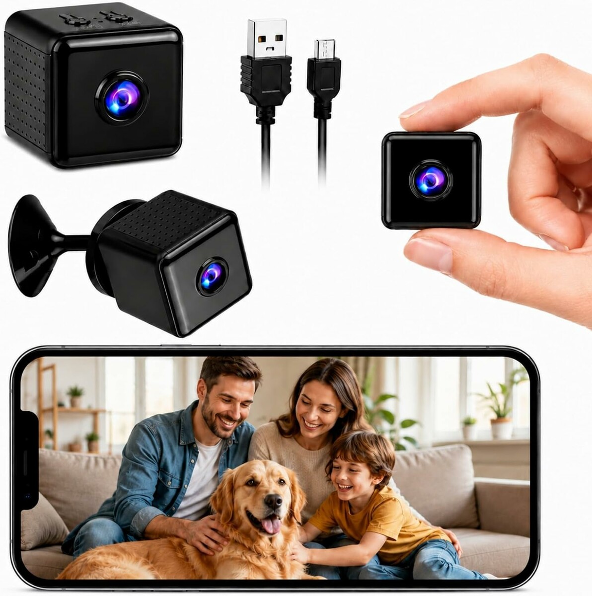 Fuyouderen - mini kamera WiFi 1080P, kąt 150°, dwupasmowa