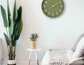 HZDHCLH - zegar ścienny 30 cm, cichy mechanizm, złoto-zielony – zdjęcie 4