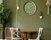HZDHCLH - zegar ścienny 30 cm, cichy mechanizm, złoto-zielony – zdjęcie 5