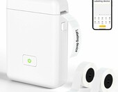GuKKK HP2-S - mini drukarka etykiet Bluetooth, przenośna, biała – zdjęcie 1