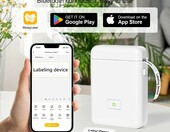 GuKKK HP2-S - mini drukarka etykiet Bluetooth, przenośna, biała – zdjęcie 2