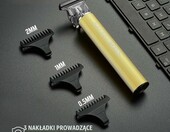 BarberBoss QR-2069B - trymer do brody i wąsów, akumulatorowy, złoty – zdjęcie 2