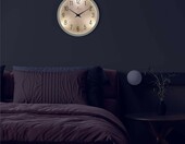 Lafocuse - zegar ścienny 30 cm z lampką nocną, biały – zdjęcie 3