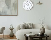 Lafocuse - zegar ścienny 30 cm z lampką nocną, biały – zdjęcie 4