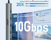 Acer ODK4L0 hub USB-C 5w1, 10Gb/s, PD 100W, aluminiowy – zdjęcie 3