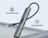 Acer ODK4L0 hub USB-C 5w1, 10Gb/s, PD 100W, aluminiowy – zdjęcie 5