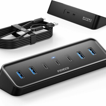Hub USB 3.0 7-portowy z kablem 1,2m FIDECO H758 – stan: nowy