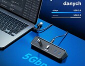FIDECO H758 hub USB 3.0 7-portowy z kablem 1,2m, 4xUSB-A + 3xUSB-C – zdjęcie 2