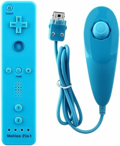 OSTENT Kontroler Wii Remote Motion Plus + Nunchuk, niebieski - zamiennik