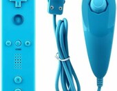 OSTENT Kontroler Wii Remote Motion Plus + Nunchuk, niebieski - zamiennik – zdjęcie 1