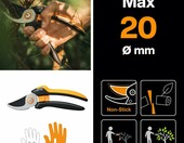 Fiskars Solid P341 - sekator ogrodowy nożycowy do świeżych gałązek – zdjęcie 2