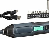 Wkrętarka akumulatorowa 4V z ładowaniem USB i zestawem 10 bitów – zdjęcie 1