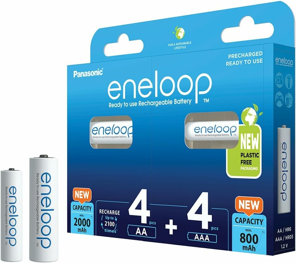 Panasonic eneloop akumulatorki AA+AAA Ni-MH, zestaw 8 sztuk