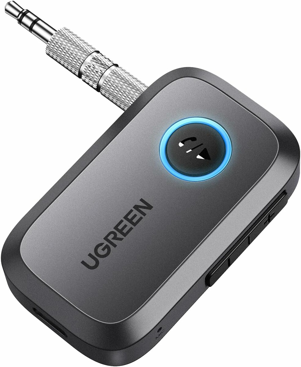 UGREEN Adapter Bluetooth 6.0 samochodowy z AUX i mikrofonem - odbiornik audio
