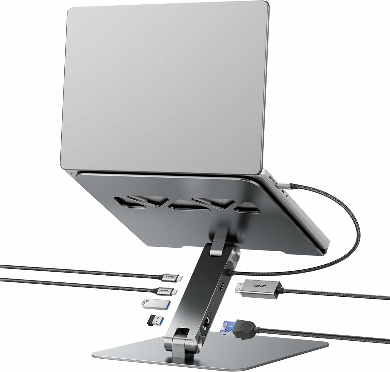 BENFEI Stacja dokująca do laptopa 6w1 USB-C ze stojakiem, HDMI 4K