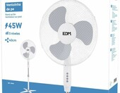 Lumeco wentylator stojący 45 cm, 45 W, oscylujący, biały – zdjęcie 2