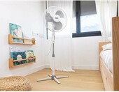 Lumeco wentylator stojący 45 cm, 45 W, oscylujący, biały – zdjęcie 3