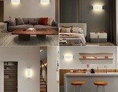 Lightess kinkiet LED 16W ścienny, ciepła biel, aluminiowy, 30 cm – zdjęcie 3