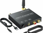 PROZOR konwerter DAC cyfrowo-analogowy z Bluetooth 5.0, optyczny/koncentryczny na RCA – zdjęcie 1